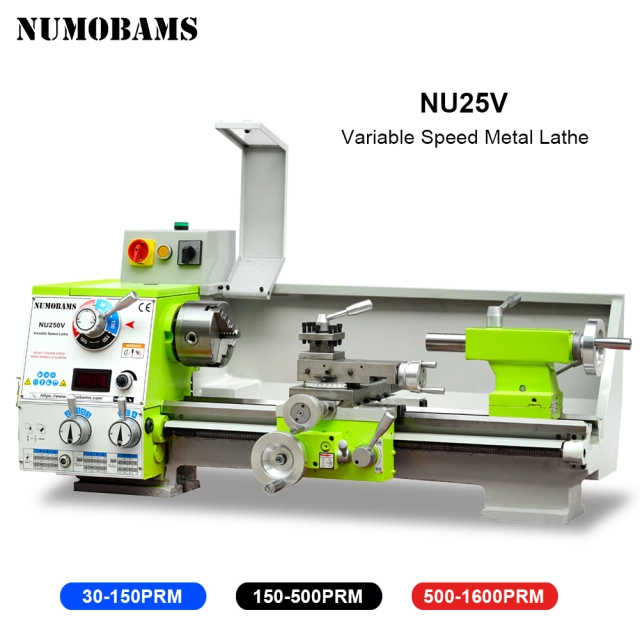 NUMOBAMS NU250V 750W Motor MT4 Spindle 250*500MM Stainless Steel Processing Metal Lathe Machine