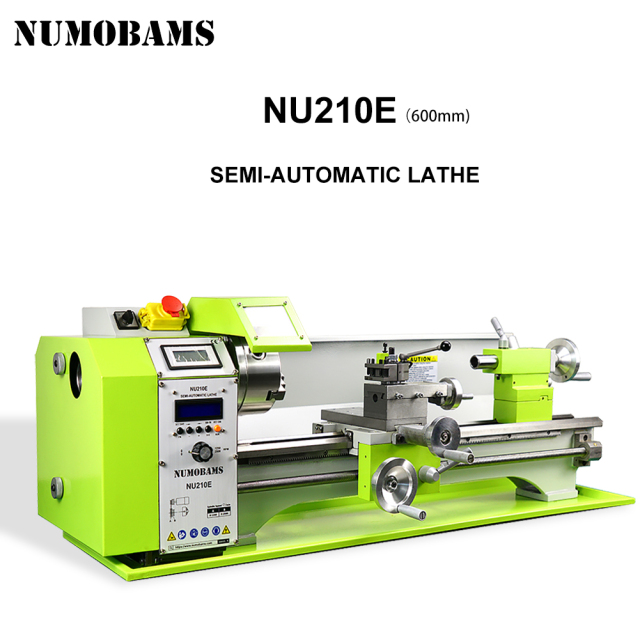 NUMOBAMS NU210E-600 900W Auto Left&amp;Right Threading Making Mini CNC Metal Lathe Machine