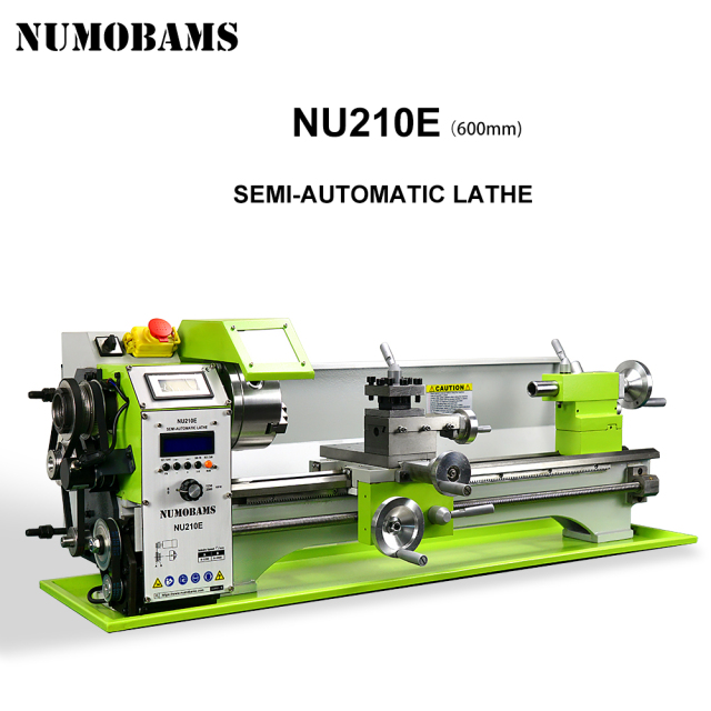 NUMOBAMS NU210E-600 900W Auto Left&amp;Right Threading Making Mini CNC Metal Lathe Machine