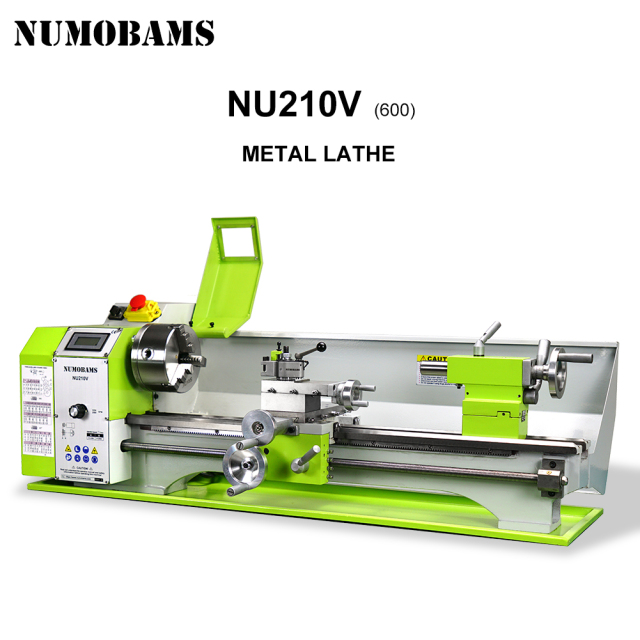 NUMOBAMS NU210V-600 900W Rated Output Power Motor MT5 Spindle+125mm Chuck with 600mm Working Table Mini Metal Lathe Machine