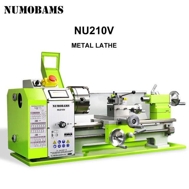 NUMOBAMS NU210V 210*400mm Capacity 900W Brushless Motor MT5 Spindle DIY Mini Metal Lathe Machine