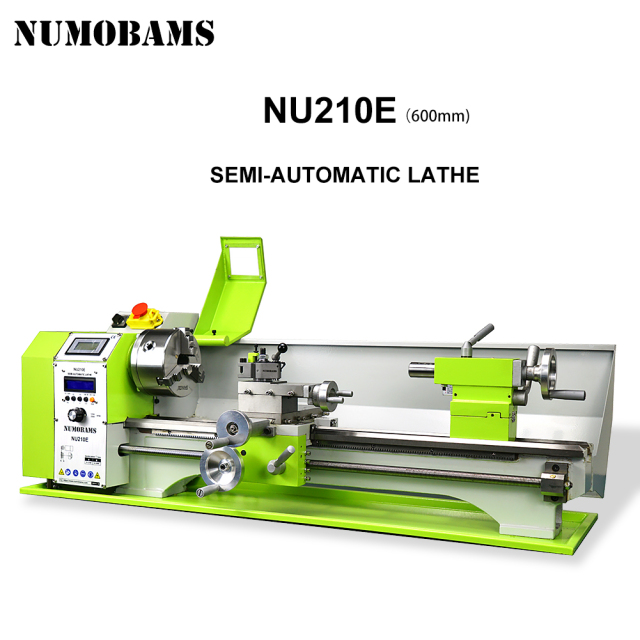 NUMOBAMS NU210E-600 900W Auto Left&amp;Right Threading Making Mini CNC Metal Lathe Machine