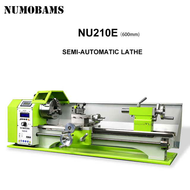 NUMOBAMS NU210E-600 900W Auto Left&amp;Right Threading Making Mini CNC Metal Lathe Machine
