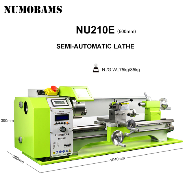 NUMOBAMS NU210E-600 900W Auto Left&Right Threading Making Mini CNC Metal Lathe Machine