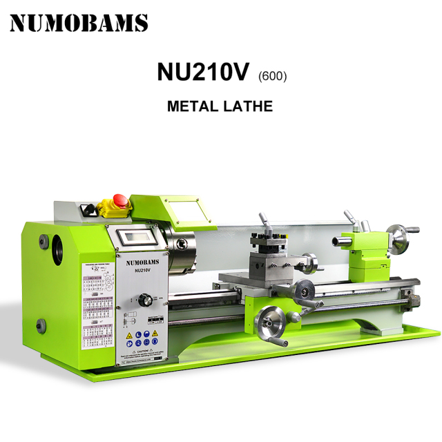 NUMOBAMS NU210V-600 900W Rated Output Power Motor MT5 Spindle+125mm Chuck with 600mm Working Table Mini Metal Lathe Machine