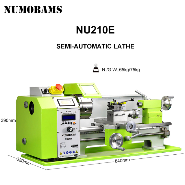 NUMOBAMS NU210E 900W Auto Left&Right Threading Making Mini CNC Metal Lathe Machine