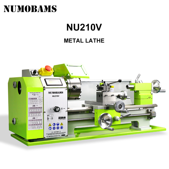 NUMOBAMS NU210V 210*400mm Capacity 900W Brushless Motor MT5 Spindle DIY Mini Metal Lathe Machine