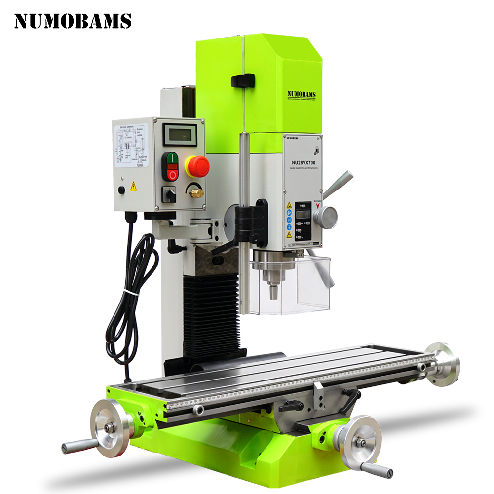 NUMOBAMS NU28V Vertical Column Metal Milling Machine/750W Brushless Drill&Mill Lathe