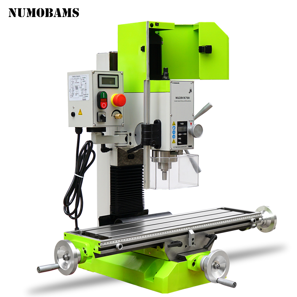 NUMOBAMS NU28V Vertical Column Metal Milling Machine/750W Brushless Drill&Mill Lathe