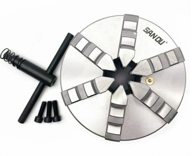 SANOU K13-125 High Accuracy 6 Jaw Self-Centering Chuck for Industrial Metal Lathe Use
