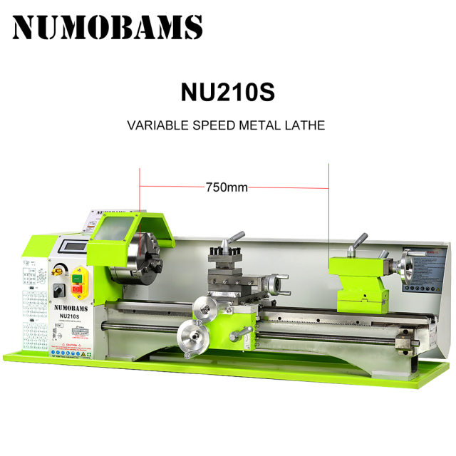 NUMOBAMS NU210X800S 900W Rated Output Power Brushless Motor 6mm Thickness Spindle Mini Metal Lathe Machine