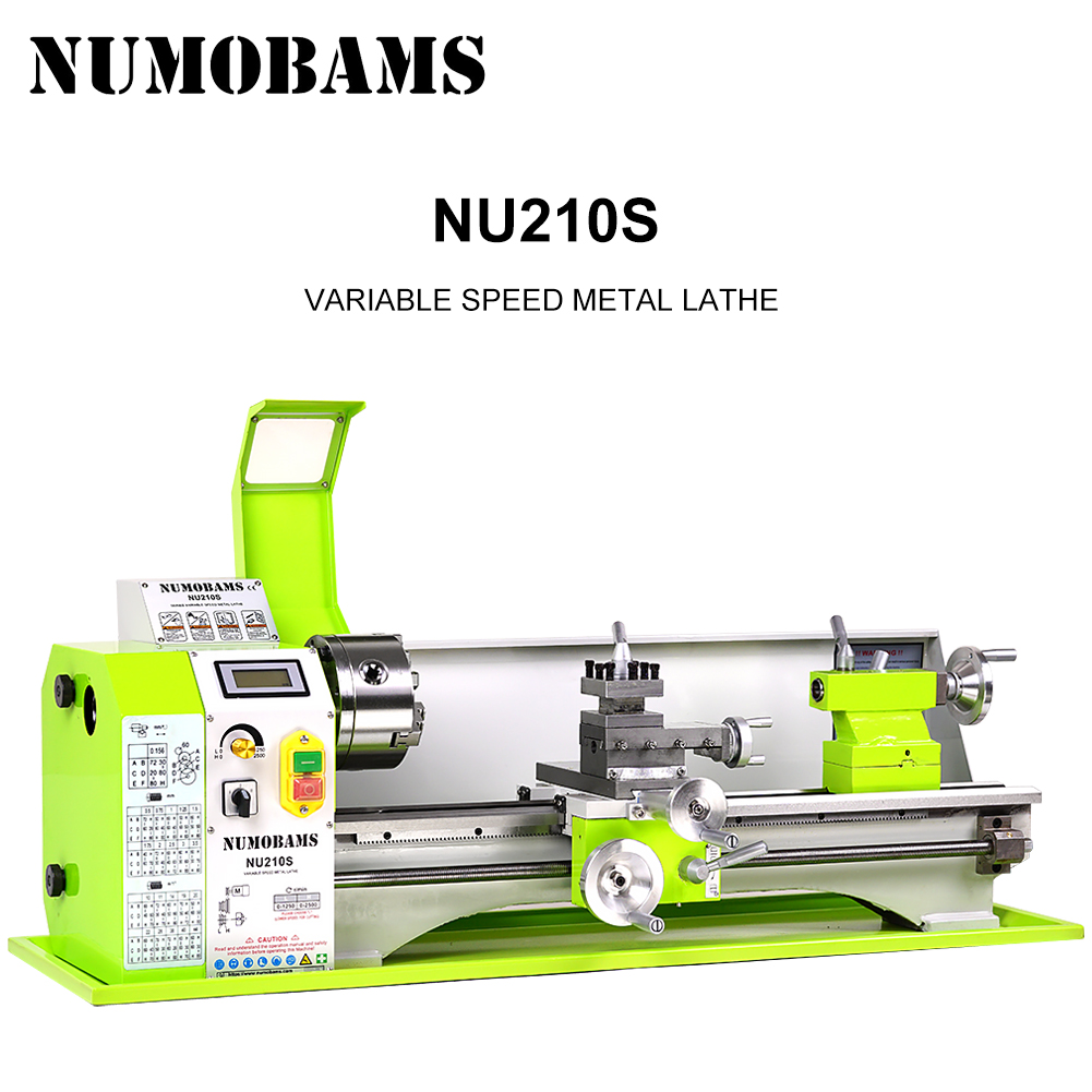 NUMOBAMS NU210X800S 900W Rated Output Power Brushless Motor 6mm Thickness Spindle Mini Metal Lathe Machine