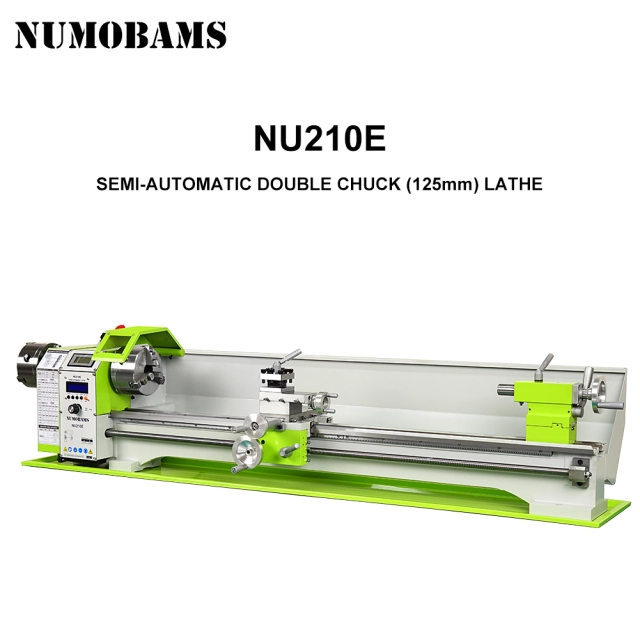 NUMOBAMS NU210LSE 1000MM Auto Left&Right Threading Making Mini CNC Metal Lathe Machine with Two Chuck Head