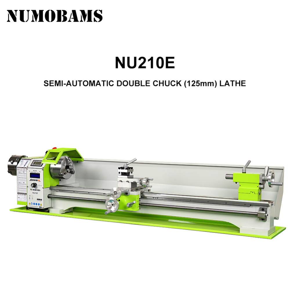 NUMOBAMS NU210LSE 1000MM Auto Left&Right Threading Making Mini CNC Metal Lathe Machine with Two Chuck Head
