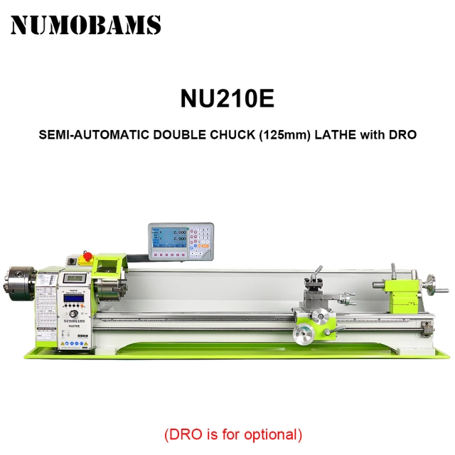 NUMOBAMS NU210LSE 1000MM Auto Left&Right Threading Making Mini CNC Metal Lathe Machine with Two Chuck Head