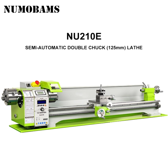 NUMOBAMS NU210LSE 1000MM Auto Left&Right Threading Making Mini CNC Metal Lathe Machine with Two Chuck Head