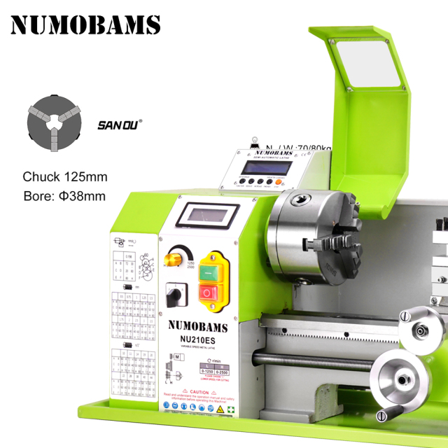 NUMOBAMS NU210x400ES Auto Left&Right Threading Making Semi-CNC Metal Lathe Machine