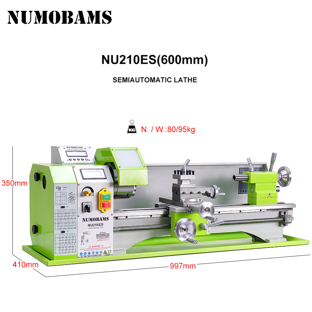NUMOBAMS NU210x600ES Auto Left&Right Threading Making Semi-CNC Metal Lathe Machine