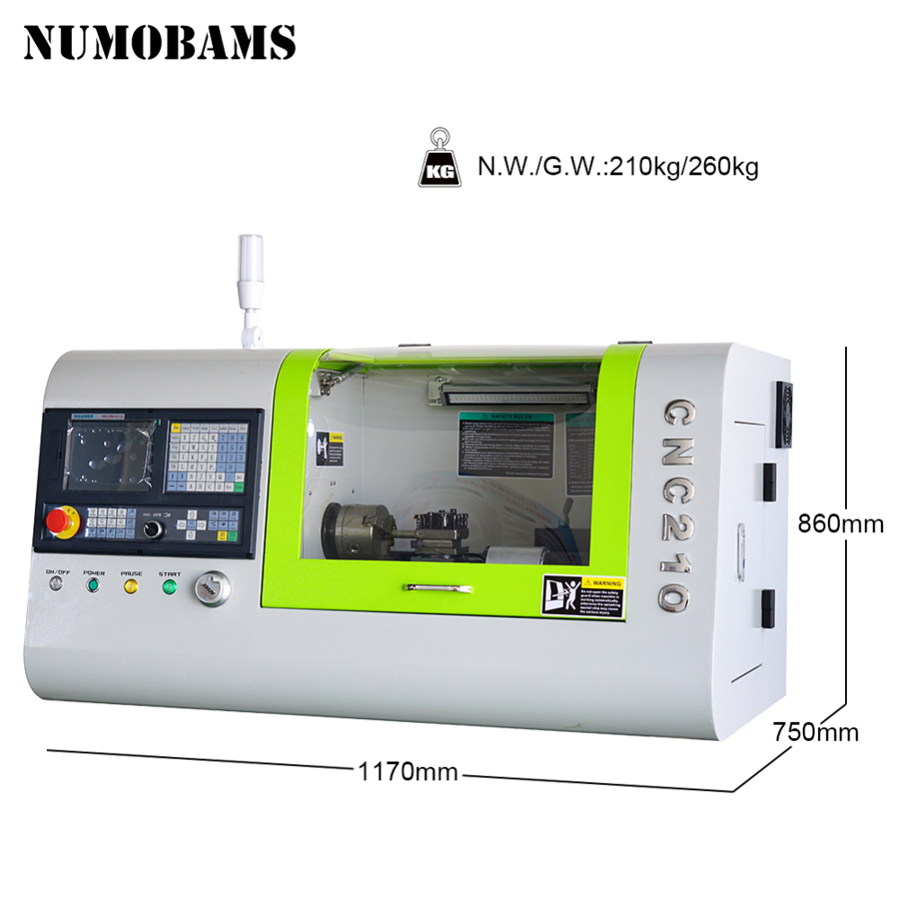 CNC210-A mini CNC Lathe/1200W servo motor lathe machine/after 990TDB CNC system lathe
