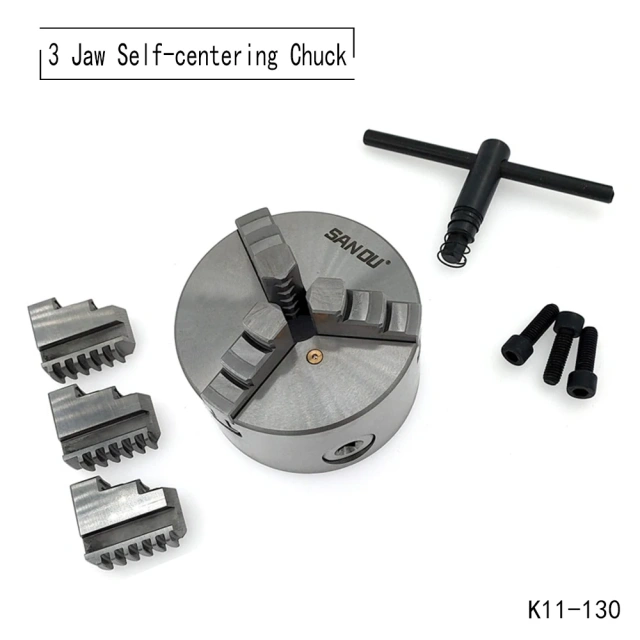 K11-130 3-Jaw Self-Centering Chuck for Mini Metal Lathe Use