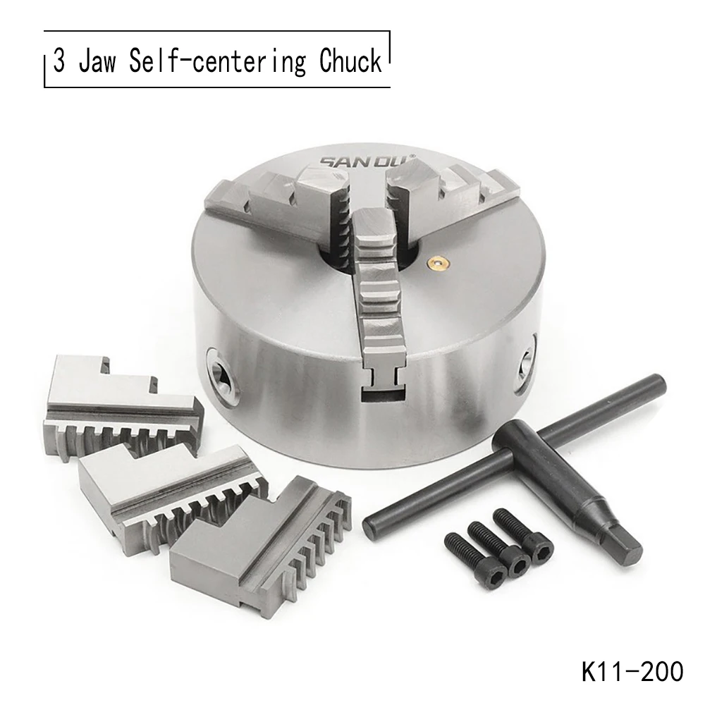 K11-200 High Accuracy 3 Jaw Self-Centering Chuck for Industrial Metal Lathe Use