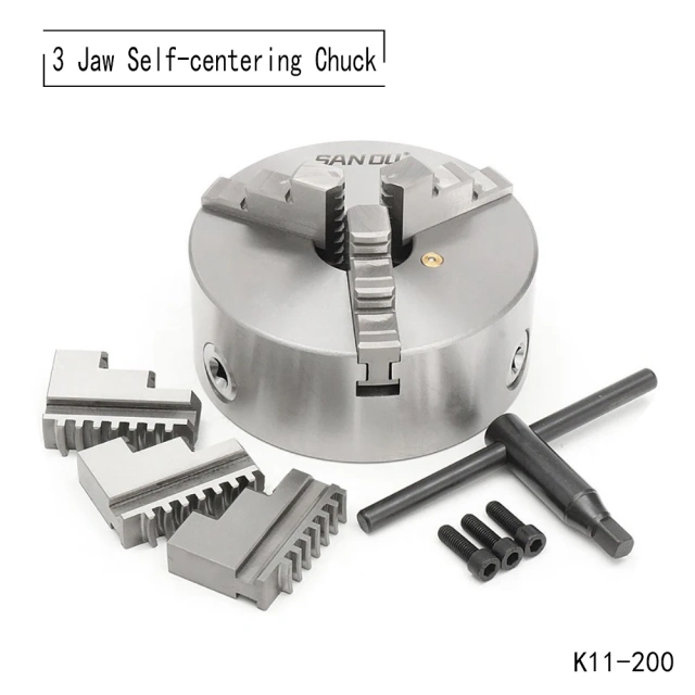 K11-200 High Accuracy 3 Jaw Self-Centering Chuck for Industrial Metal Lathe Use