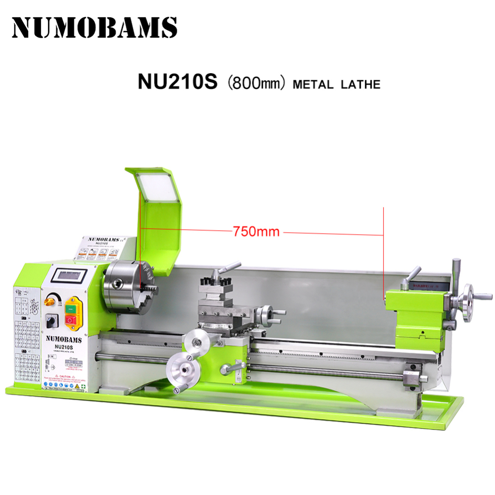 NUMOBAMS NU210X800S 900W Rated Output Power Brushless Motor 6mm Thickness Spindle Mini Metal Lathe Machine