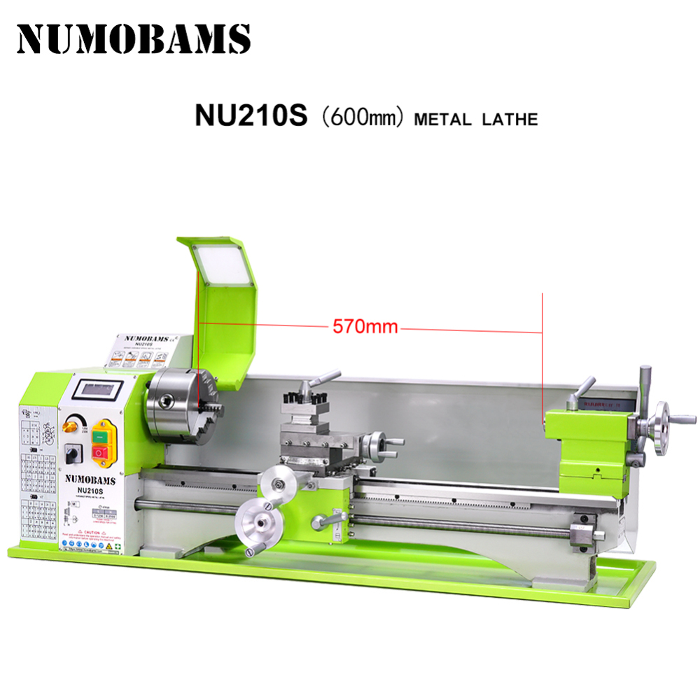 NUMOBAMS NU210-600S 900W Rated Output Power Brushless Motor 6mm Thickness Spindle Mini Metal Lathe Machine