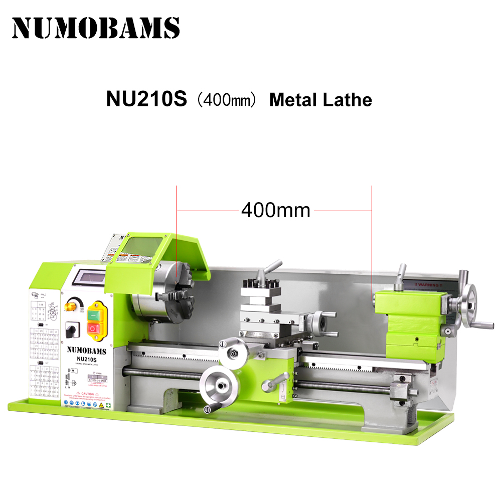 New Type NUMOBAMS Quenched Bed NU210X400S 210*400mm Capacity 900W Brushless Motor MT5 Spindle CE Protection DIY Mini Metal Lathe Machine