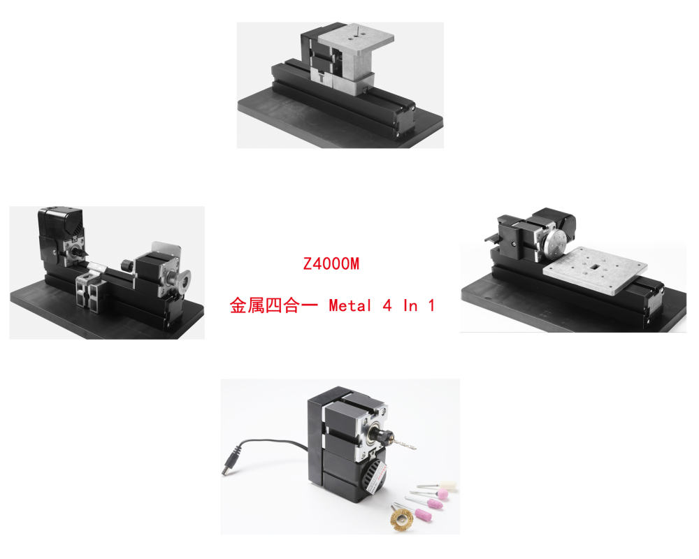 Z4000M 4 in 1 Mini Metal Lathe Kit 24W,20000rpm 4 in 1 machine kit