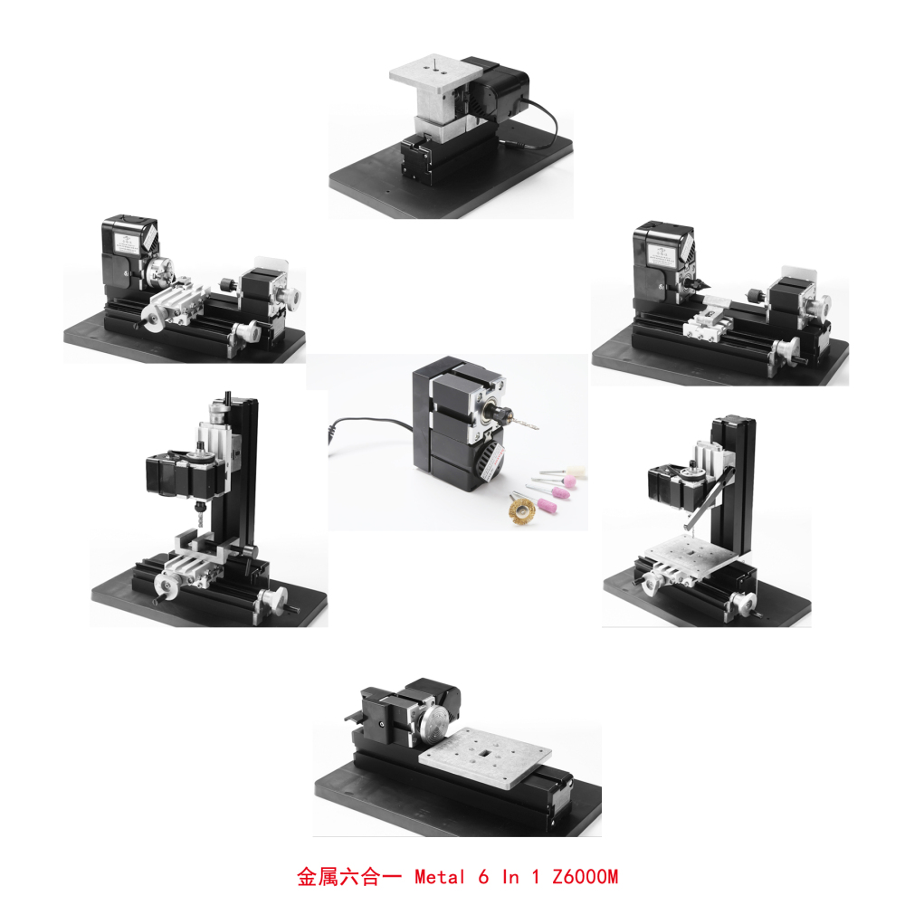 Z6000M 4 in 1 Mini Metal Lathe Kit 24W,20000rpm 4 in 1 machine kit