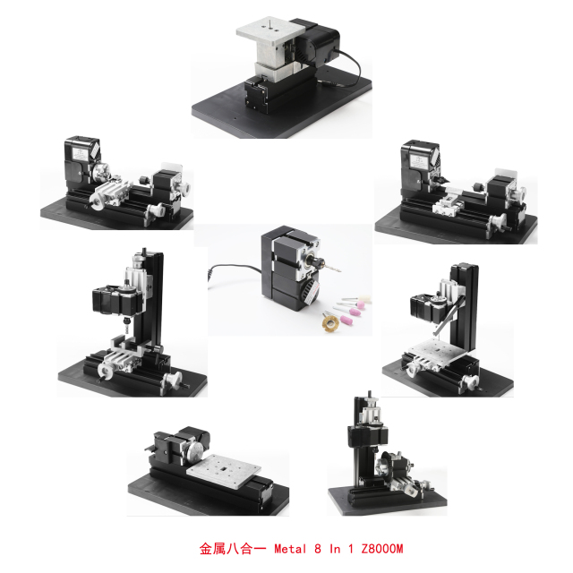 Z8000M 4 in 1 Mini Metal Lathe Kit 24W,20000rpm 4 in 1 machine kit