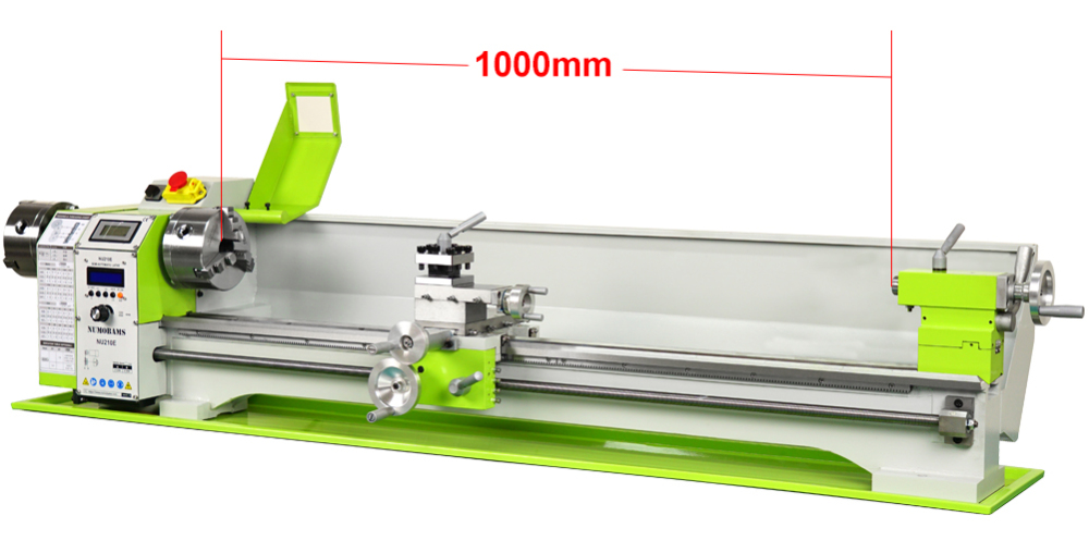 NUMOBAMS NU210LSE 1000MM Auto Left&Right Threading Making Mini CNC Metal Lathe Machine with Two Chuck Head