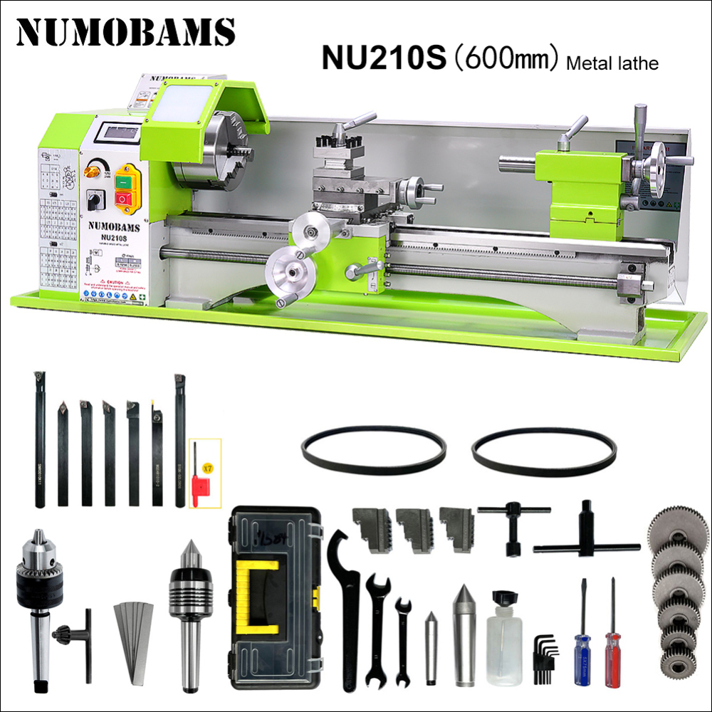 NUMOBAMS NU210-600S 900W Rated Output Power Brushless Motor 6mm Thickness Spindle Mini Metal Lathe Machine