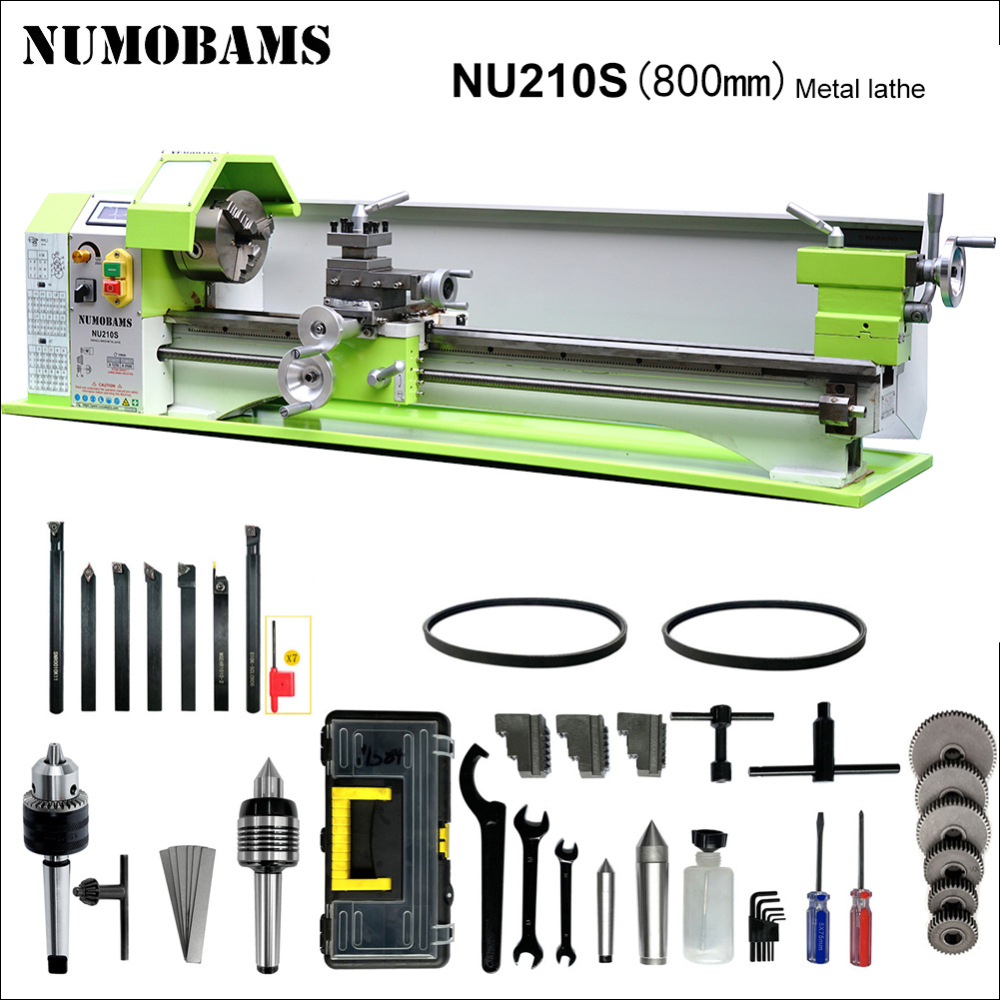 NUMOBAMS NU210X800S 900W Rated Output Power Brushless Motor 6mm Thickness Spindle Mini Metal Lathe Machine