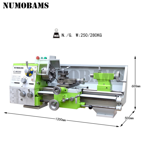 NUMOBAMS NU280 750W Motor MT5 Spindle Thread Making Metal Lathe Machine
