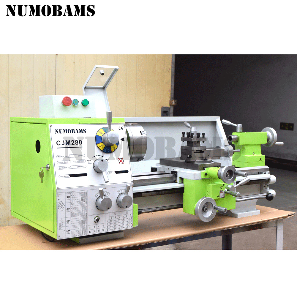 NUMOBAMS NU280 750W Motor MT5 Spindle Thread Making Metal Lathe Machine