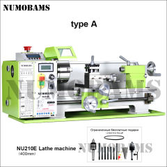 NUMOBAMS NU210E-400 1100W Auto Left&Right Threading Making Mini CNC Metal Lathe Machine