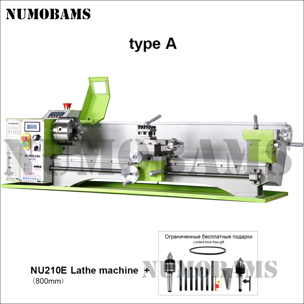 Numobams NU210E-800 1100W Auto Left&Right Threading Making Mini CNC Metal Lathe Machine