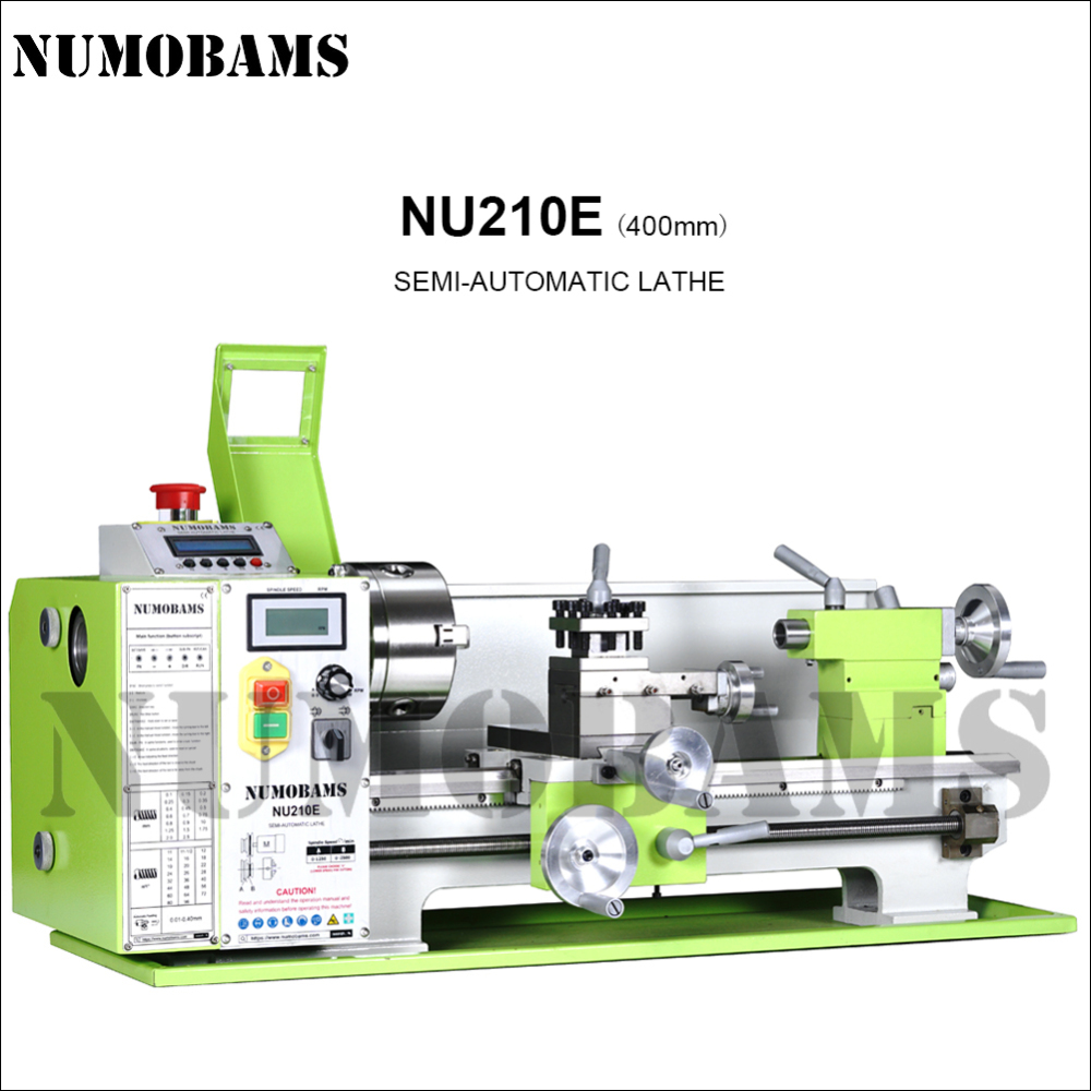 NUMOBAMS NU210E-400 1100W Auto Left&Right Threading Making Mini CNC Metal Lathe Machine