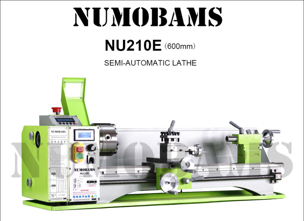 NUMOBAMS NU210E-600 1100W Auto Left&Right Threading Making Mini CNC Metal Lathe Machine