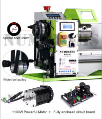 NUMOBAMS NU210E-600 1100W Auto Left&Right Threading Making Mini CNC Metal Lathe Machine