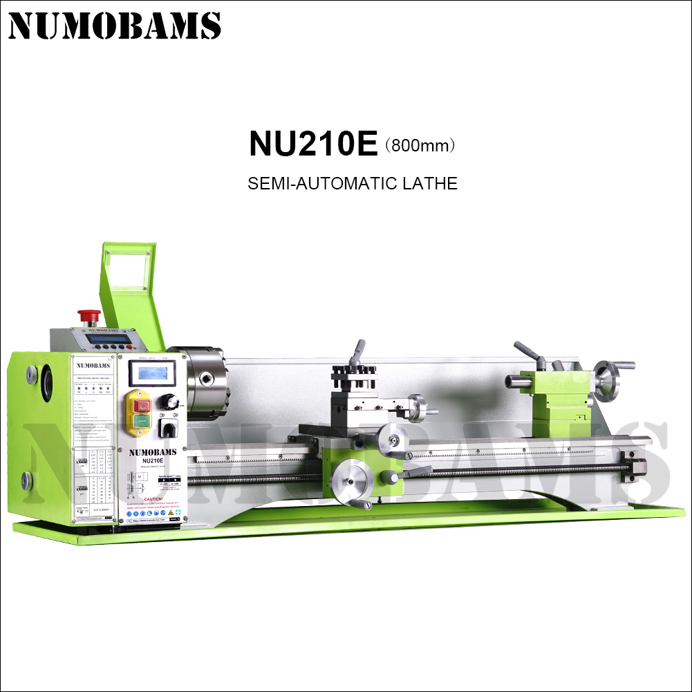 Numobams NU210E-800 1100W Auto Left&Right Threading Making Mini CNC Metal Lathe Machine