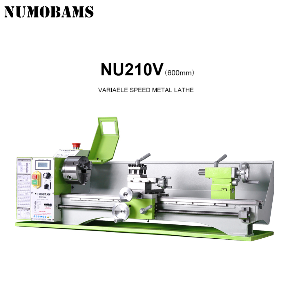NUMOBAMS NU210V 210*400mm Capacity 900W Brushless Motor MT5 Spindle DIY Mini Metal Lathe Machine