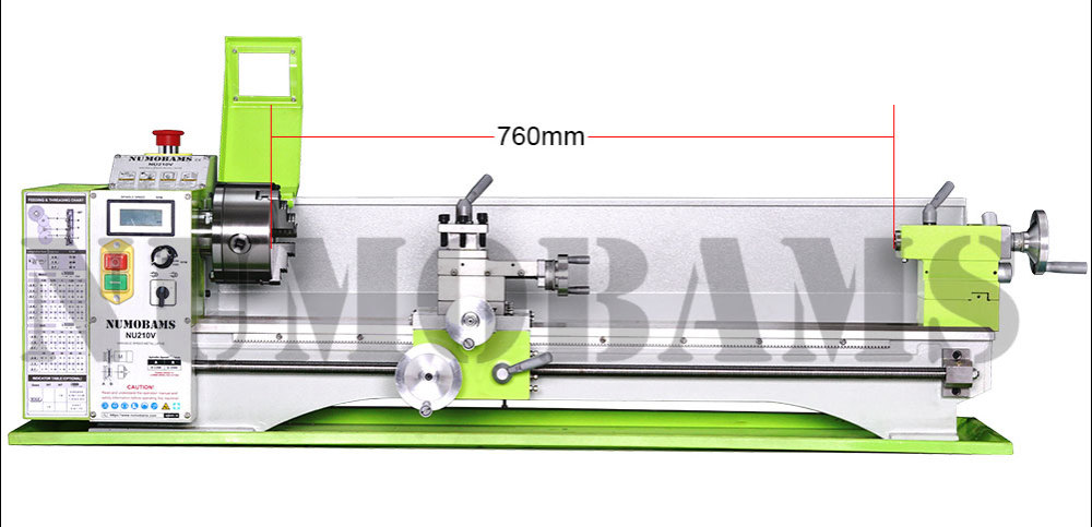 NUMOBAMS NU210V-800 Capacity 1100W Brushless Motor Mt5 Spidle Mini Metal Lathe Machine