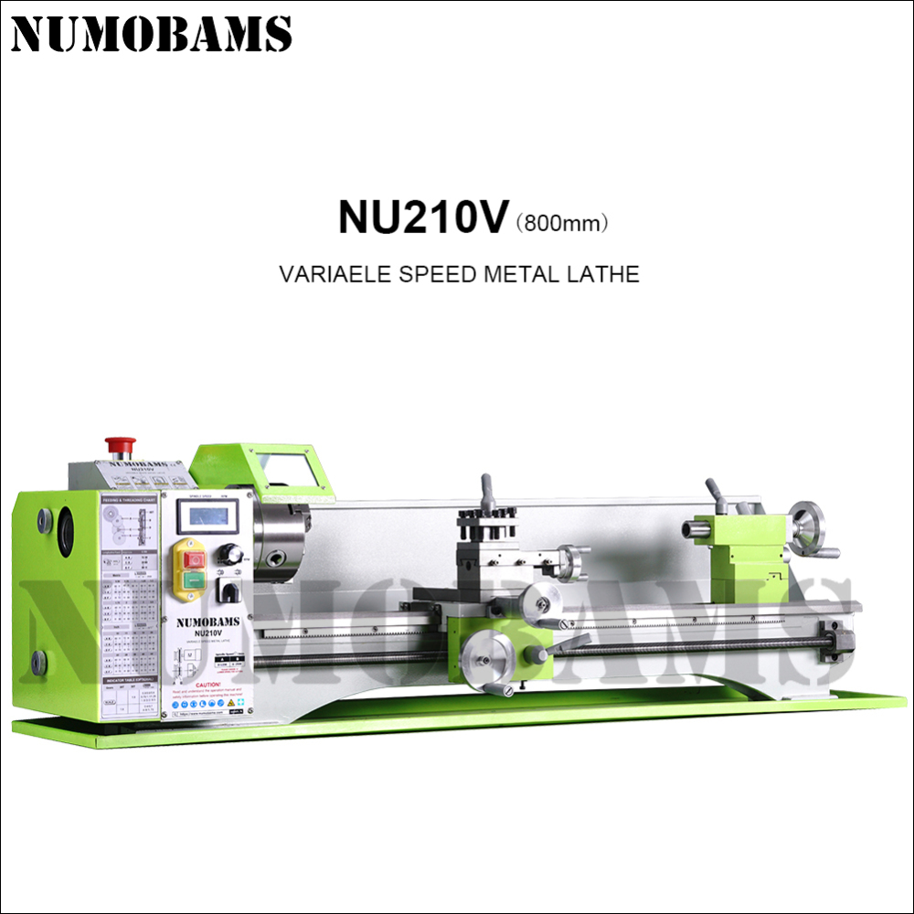NUMOBAMS NU210V-800 Capacity 1100W Brushless Motor Mt5 Spidle Mini Metal Lathe Machine