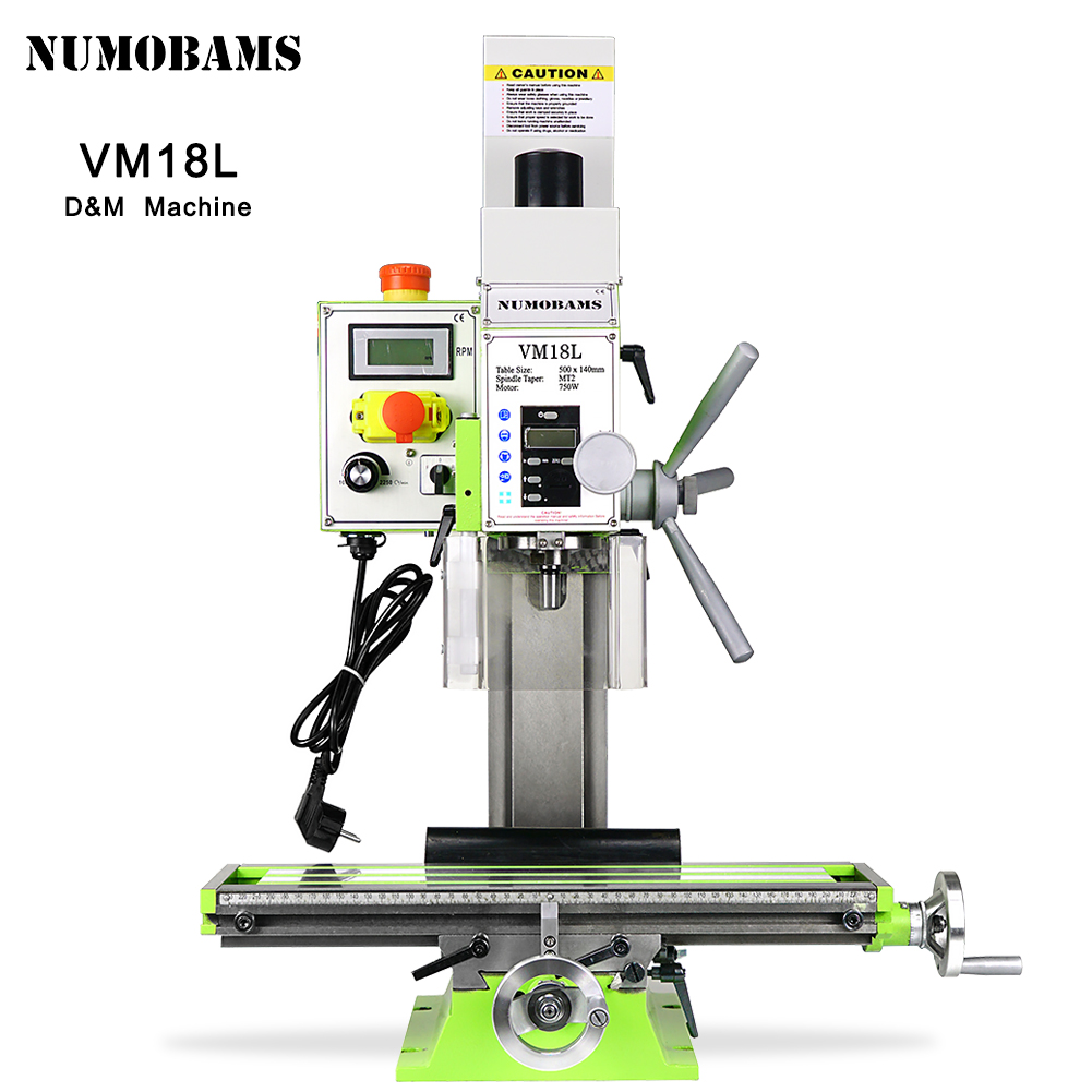 NUMOBAMS VM18L 750W Brushless Motor DIY Metal Drilling and Milling Machine