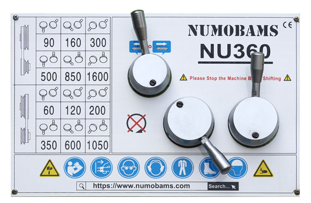 NUMOBAMS NU360 Industria Grade Metal Lathe Machine Manual Lathe for Work Shop