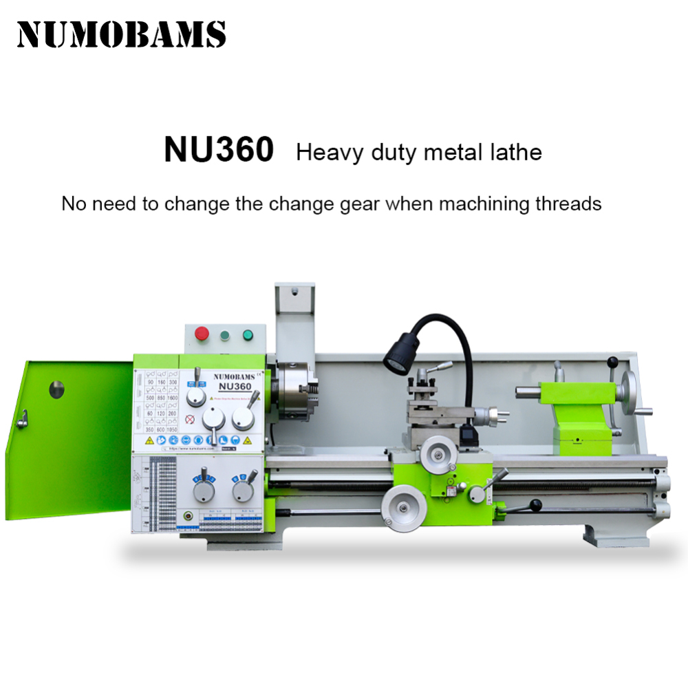 NUMOBAMS NU360 Industria Grade Metal Lathe Machine Manual Lathe for Work Shop