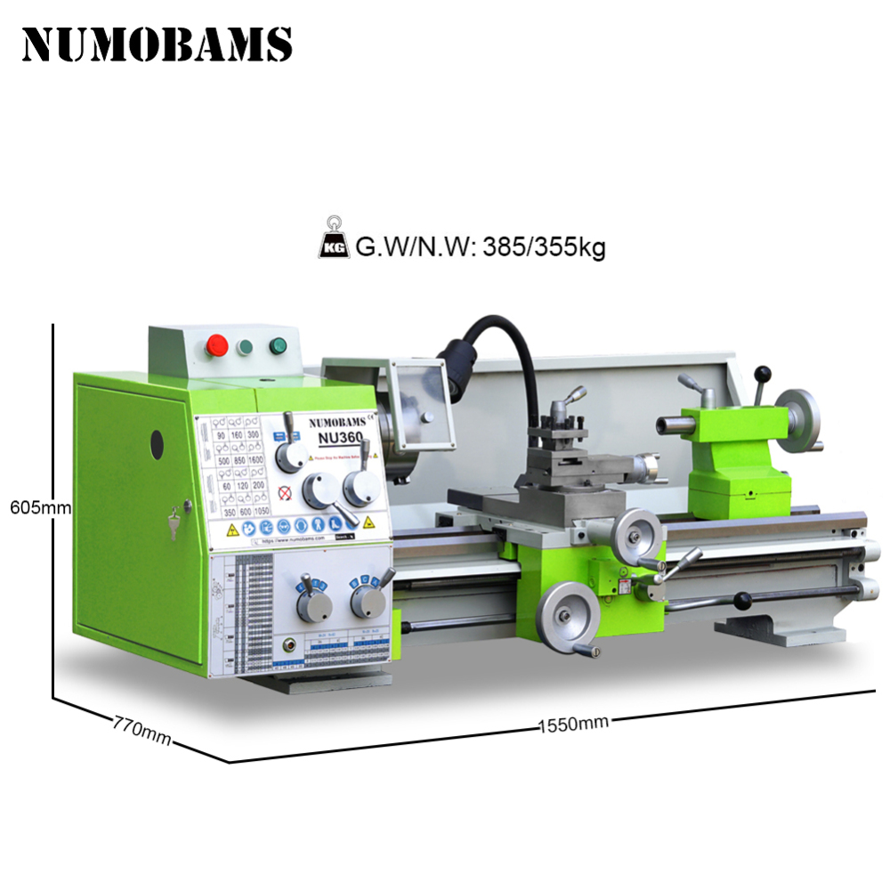 NUMOBAMS NU360 Industria Grade Metal Lathe Machine Manual Lathe for Work Shop